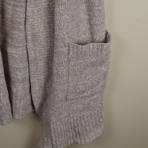 LOFT Womens Lagenlook Long Sleeveless Sweater Vest Tan Cardigan Winter Fall Cozy - Picture 3 of 14